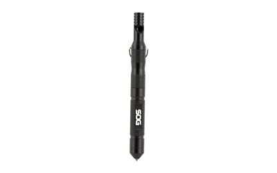SOG Knives & Tools Flint 4.3" Survival Tool Aluminum Construction Black Includes Fire Starter Steel Wool Tinder Compartm